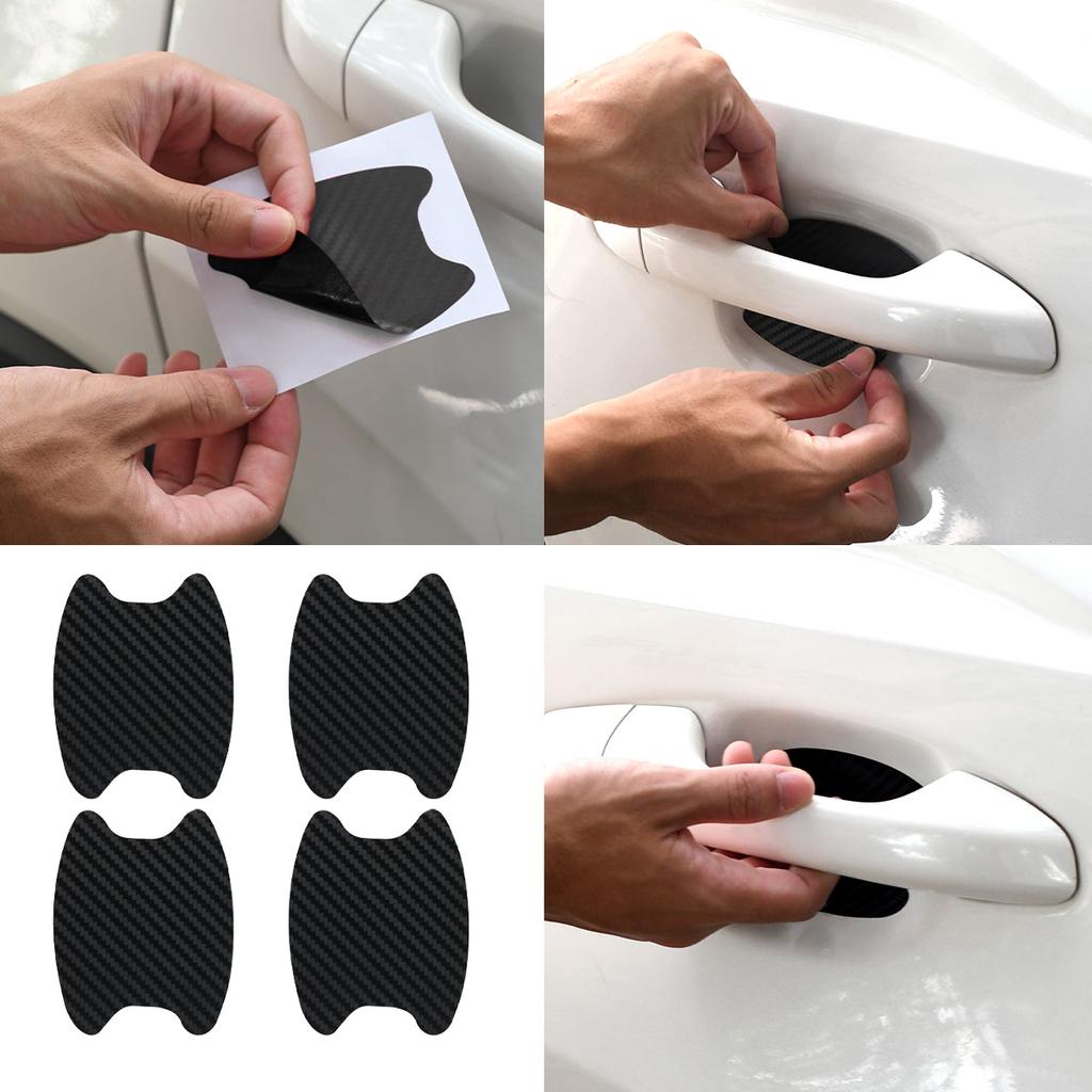 4 шт./компл. наклейки на дверь автомобиля, углеродное волокно, устойчивое к царапинам покрытие, защитная пленка для автомобильных ручек, внешние автомобильные аксессуары