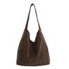 Autumn and Winter Suede Leopard Print Bag Women's 2025 New Trendy Fashion Versatile Retro Casual Commuter Shoulder Tote Bag