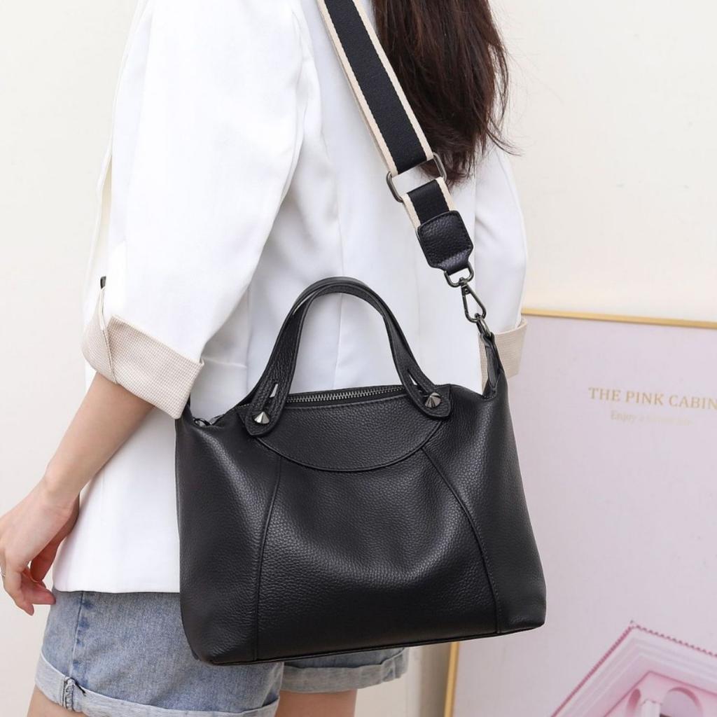 Женская сумка через плечо из коровьей кожи, большая вместимость, женская модная простая сумка для покупок, практичная и вместительная сумка из мягкой кожи