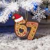 Christmas Ornament Acrylic Gingerbread Number 67 Pendant with Hat Festive Xmas Tree Decoration Holiday Gift
