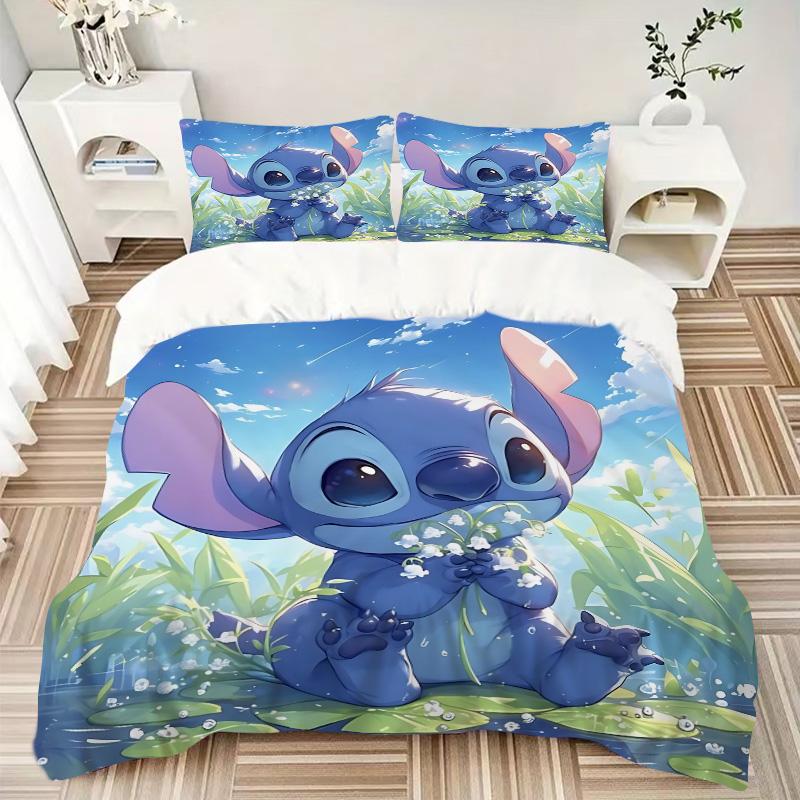 Lilo Stitch Flower Garden Print 3Pcs Bedding Setduvet Cover With 2 Bedropillowcase Home Birthday Gift