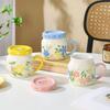 Creative Flower Mug with Lid High Value Coffee Cup for Girls Birthday Gift Teacup Household Water Cup Souvenir