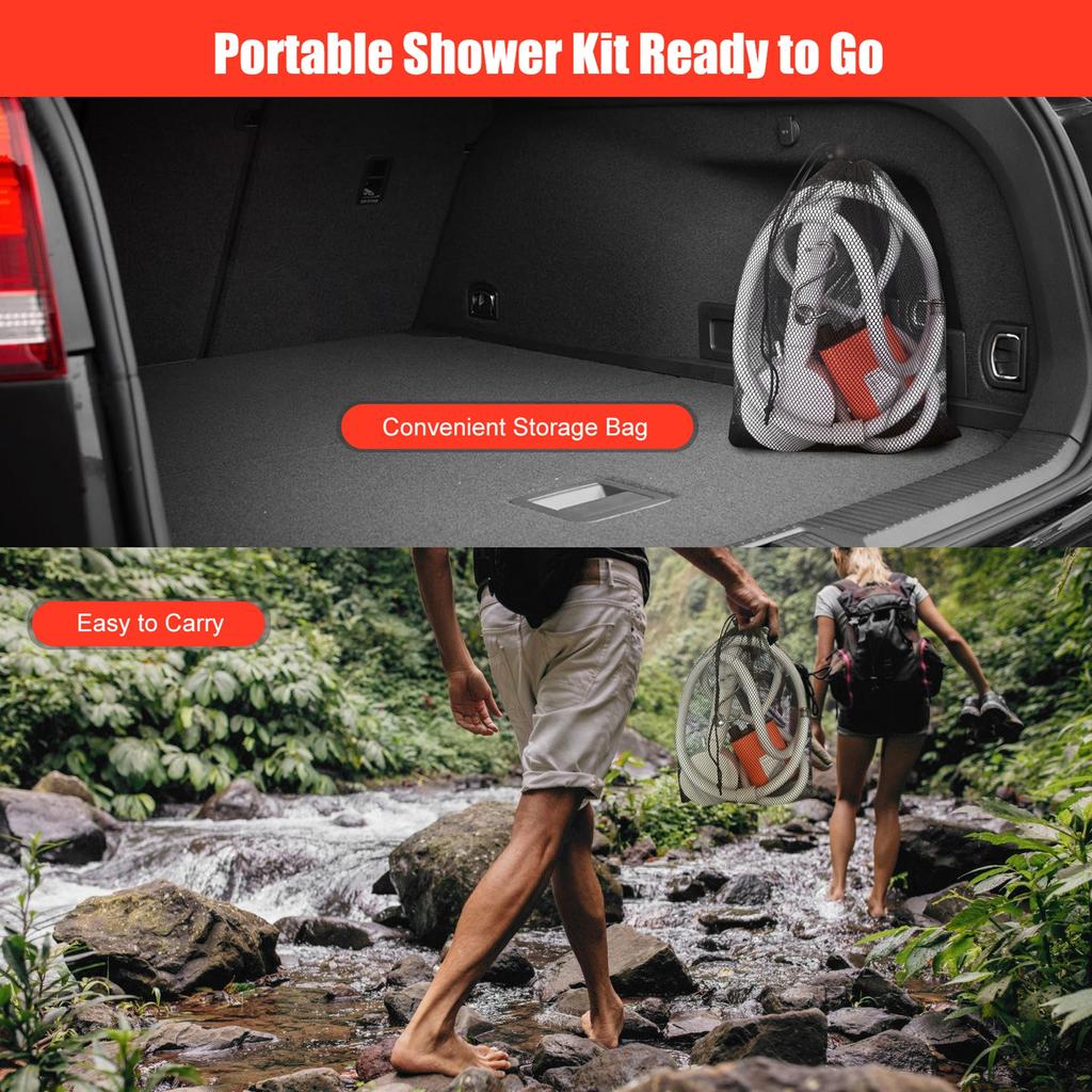 Portable Shower Electric Camping Shower with 3 Levels Waterflow Adjustment Cordless Outdoors Shower