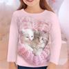 Autumn Children 's Clothing For Girls Animal Cat T Shirt Long Sleeve 3d Print Spring Kids 3-12 Years Clothes Cute Tee Tops