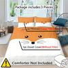 Cartoon Fox Print Duvet Cover Set - Soft and Breathable Polyester, Ultra-Soft and Comfortable 1*Duvet Cover + 2 Pillocase