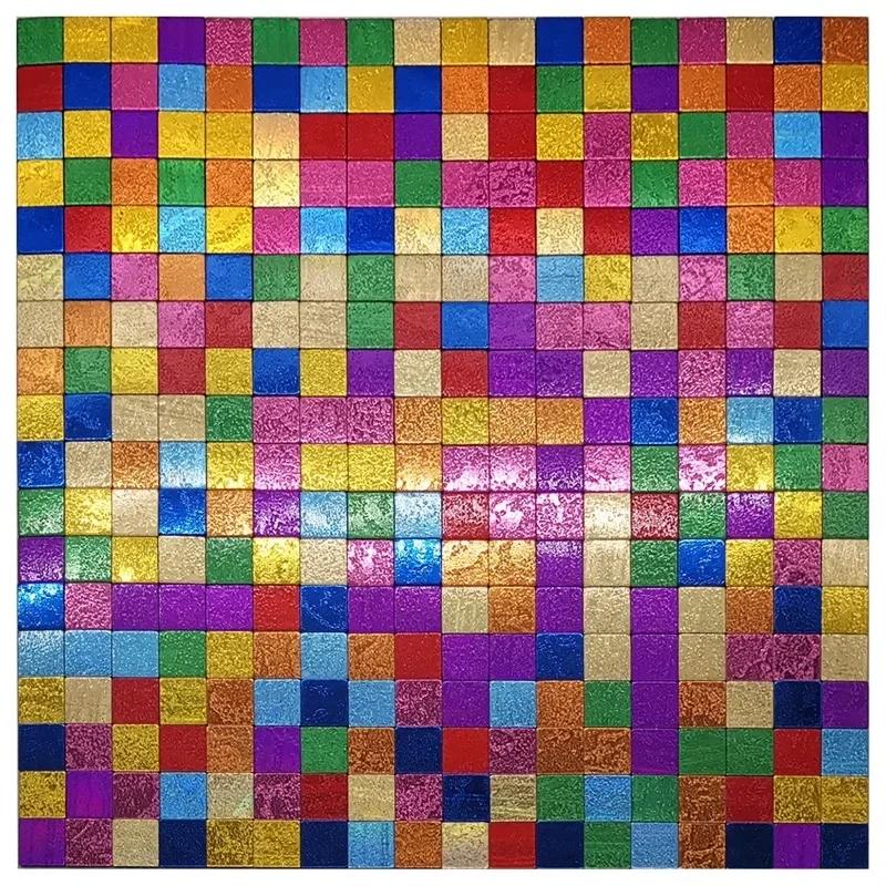 3D европейская гладкая металлическая мозаика настенная наклейка самоклеящаяся плитка кухня ванная комната бар гостиная ТВ фон настенный декор палка