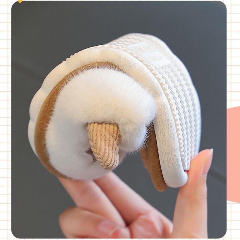 Детские хлопковые тапочки, милые домашние теплые нескользящие детские меховые тапочки с героями мультфильмов, модные домашние мягкие тапочки