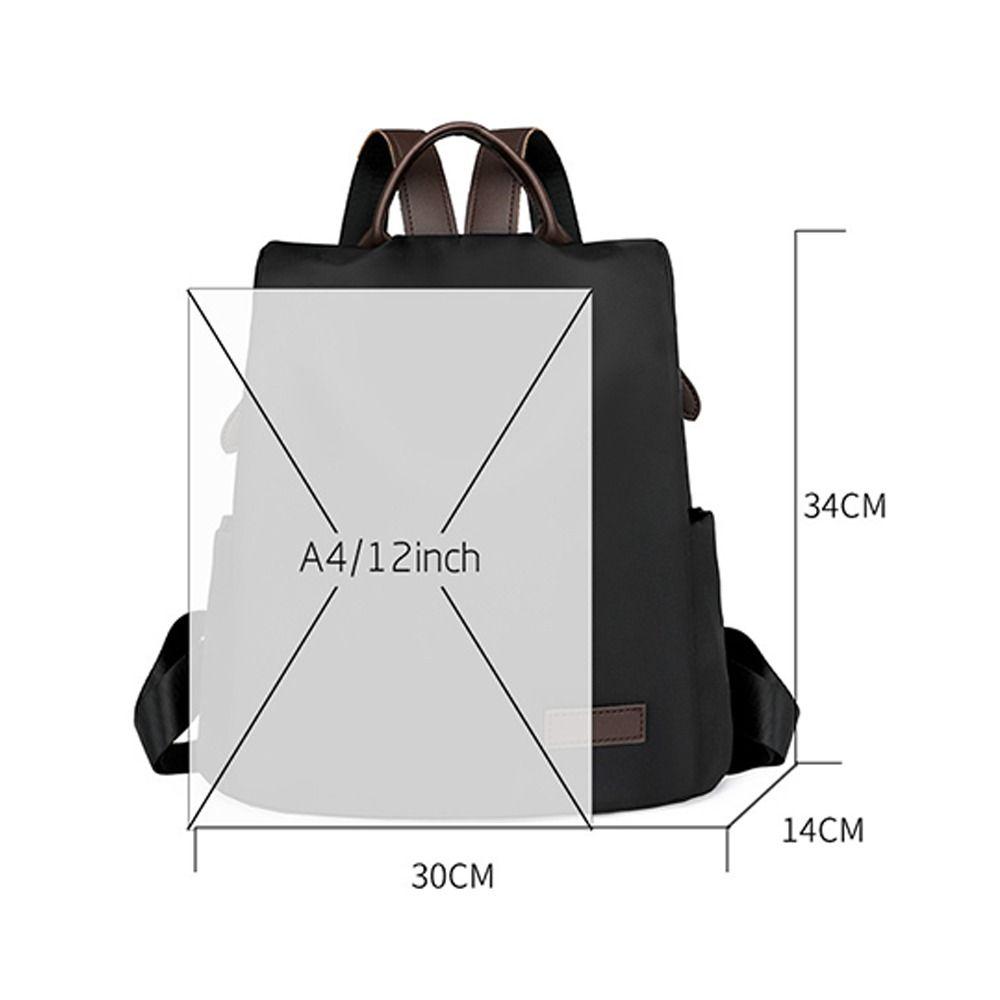 Oxford Cloth Anti-Theft Backpack Lightweight Solid Color Travel Backpack Large Capacity Waterproof Satchel for Women Girls
