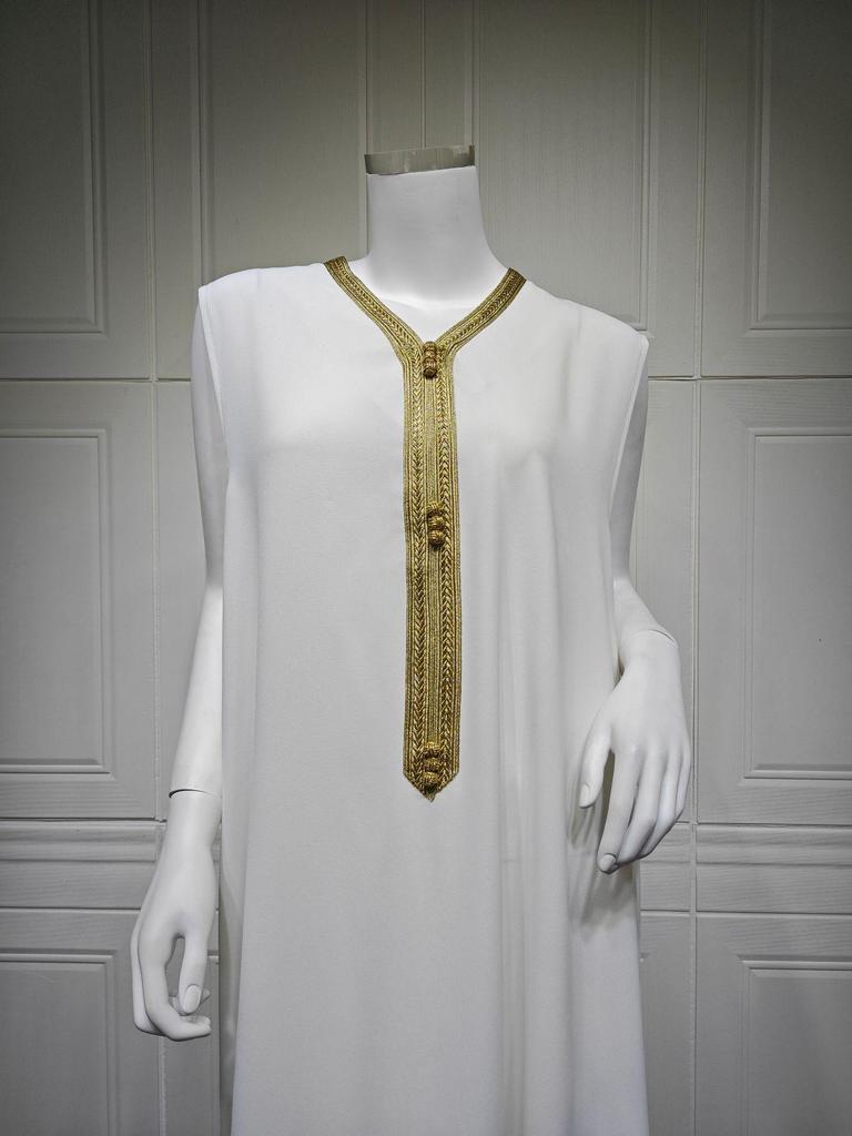 AB454 Женский комплект абайи из дубайского шифона большого размера - Трехпредметный кардиган в ближневосточном стиле, длинное платье с горячим тиснением