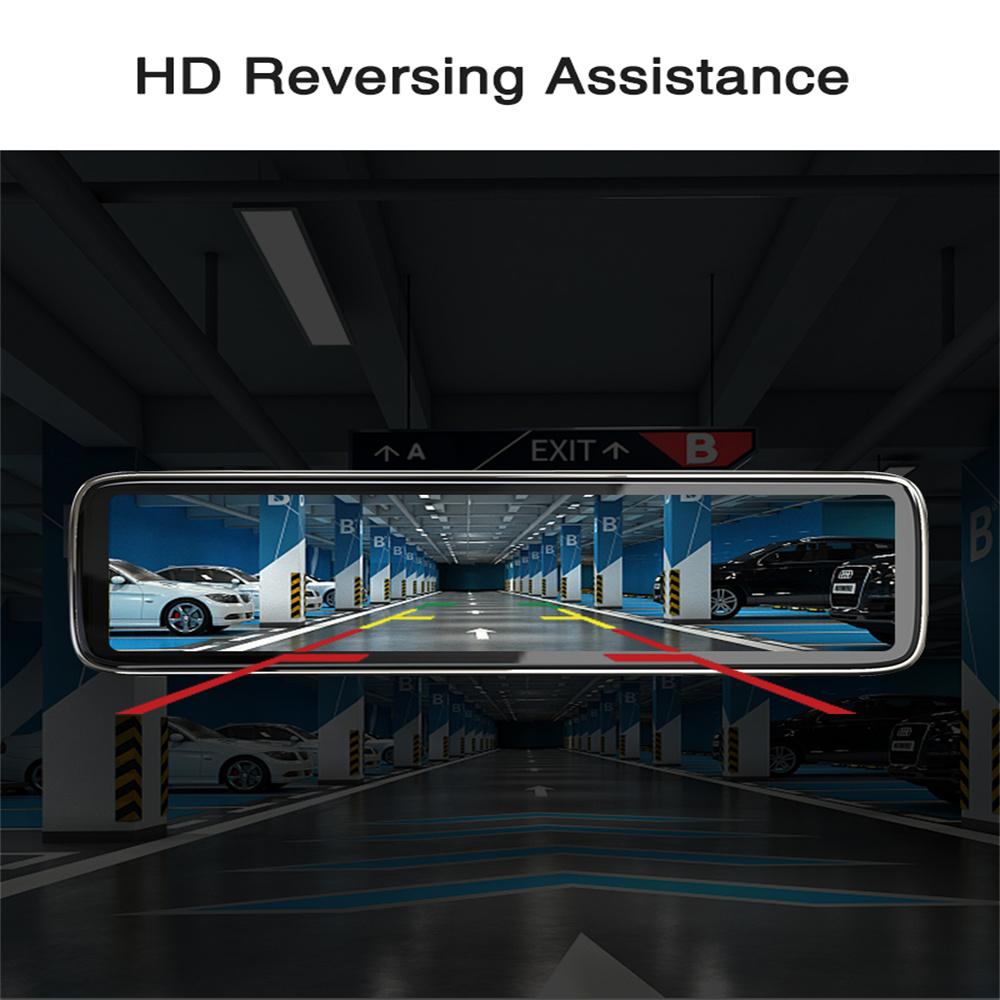 Панорамная приборная панель автомобиля DVR с обзором 360°, 12-дюймовым сенсорным экраном, 4-канальный FHD 1080P IPS-видеорегистратор, дисплей с 4 раздельными экранами