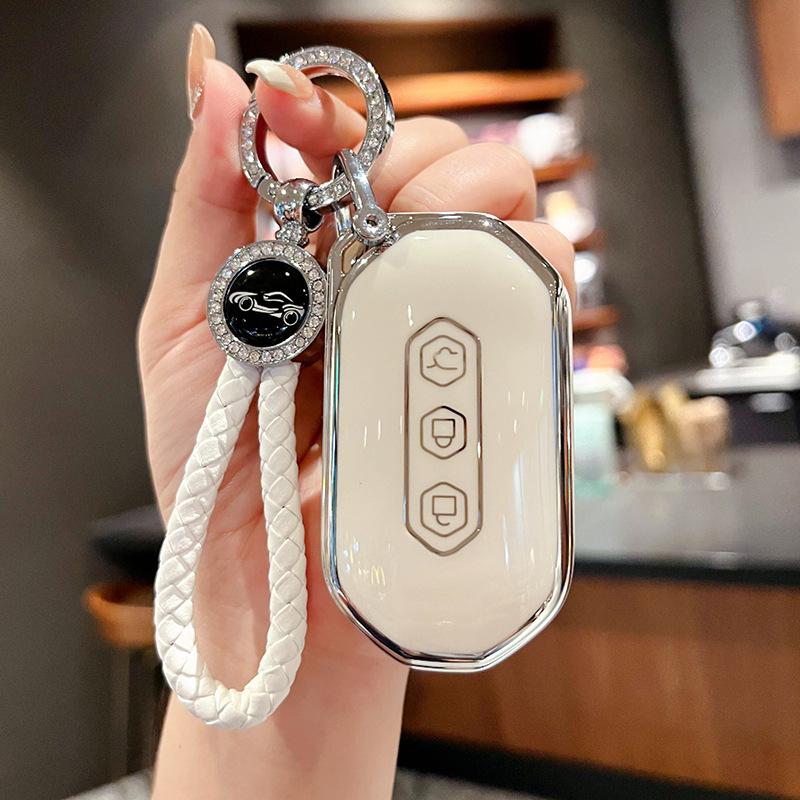 Compatible Key Cover for Wuling Bingo, Hongguang MiniEV, S3 Jiachen, Kaijie, Macaron, and Xingchen with GB Buckle