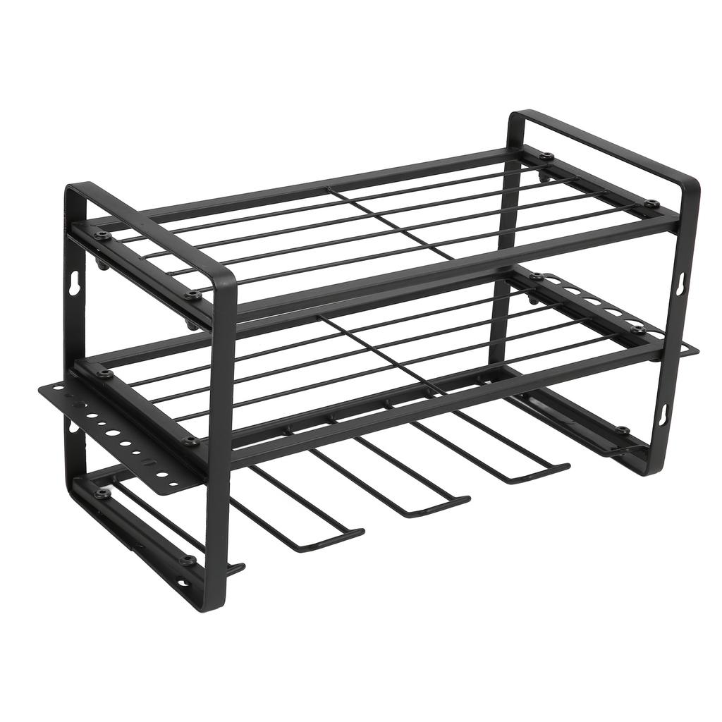 Органайзер для дрели Черный держатель для дрели Грузоподъемность 150 фунтов Настенная стойка для инструментов с полным комплектом аксессуаров