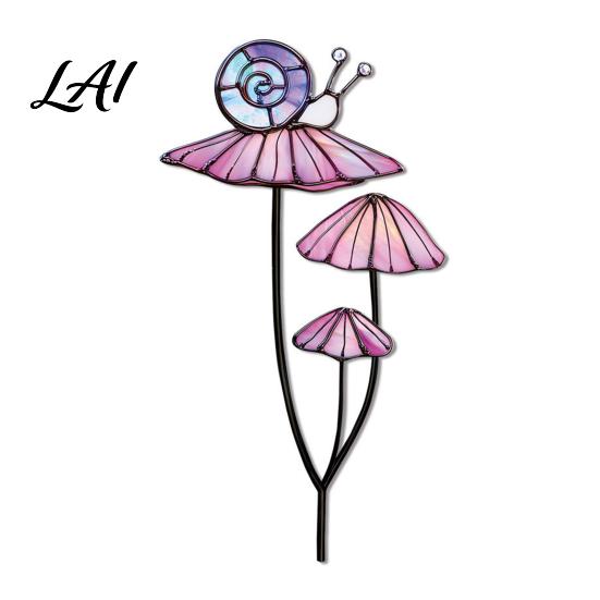 Backyard Plant Decor Colorful Planter Insert Stake Double-Sided Flower Pot Metal Inserts Insect Animal Stake for Pots Bed Decoration Outdoor