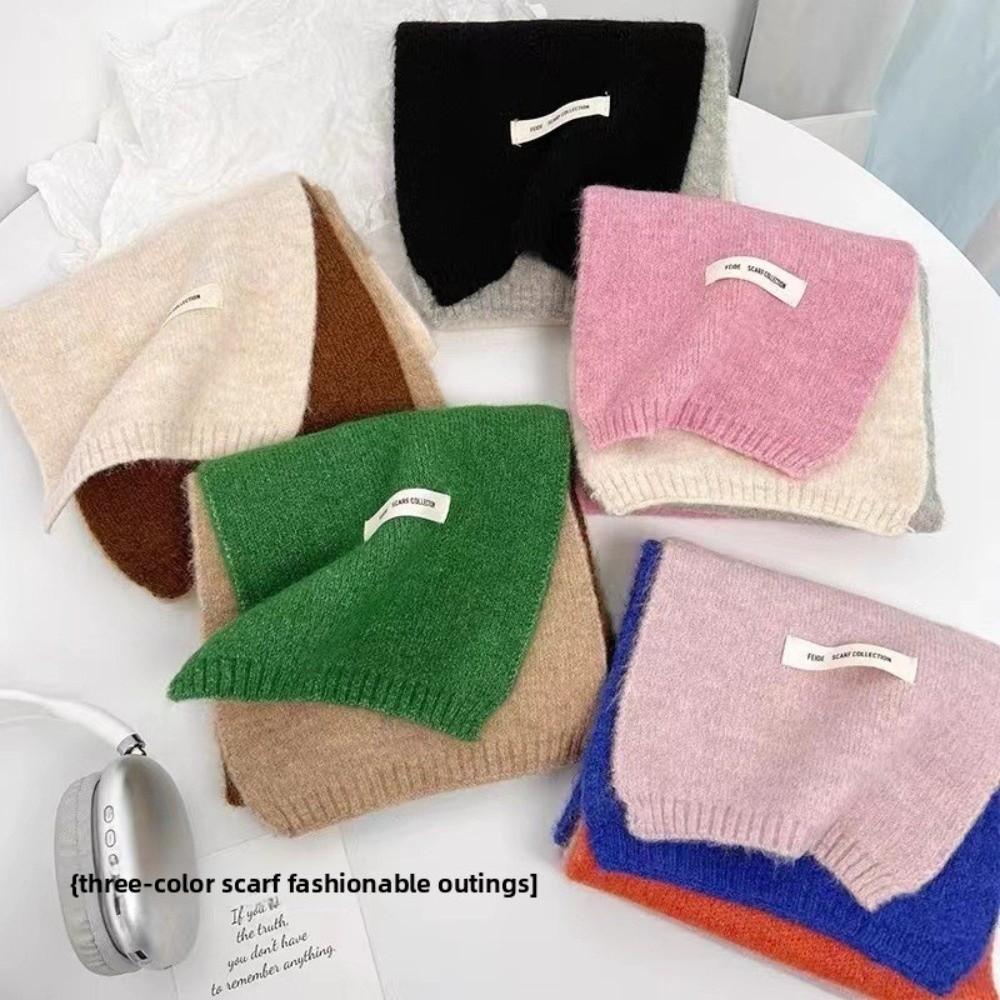 Wraps Patchwork Color Scarf Neckwarmer Winter Neck Scarf Soft Cashmere Shawl Female/Girls