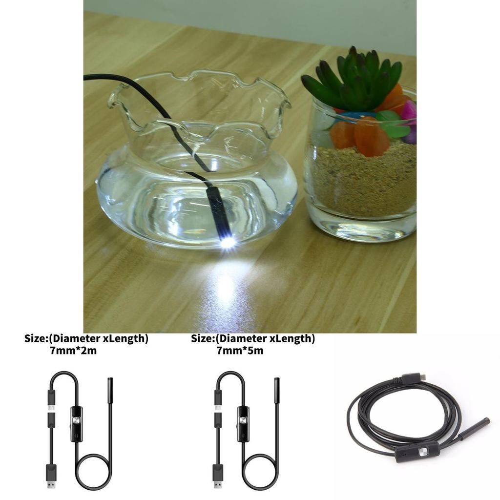 Waterproof Usb Inspection Camera With Probe And Smartphone Compatibility For Plumbing And Auto Diagnostics