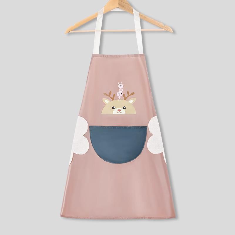 Waterproof Oil-proof Long Sleeve Kitchen Apron - Cute, Customizable, Unisex, with Wipeable Hands