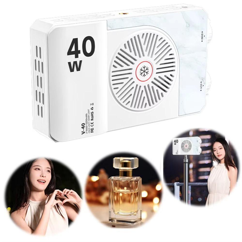 40W Mini LED Video Lamp 4400mAh Battery Portable Camera Fill Lamp Pocket Photography Light Camping