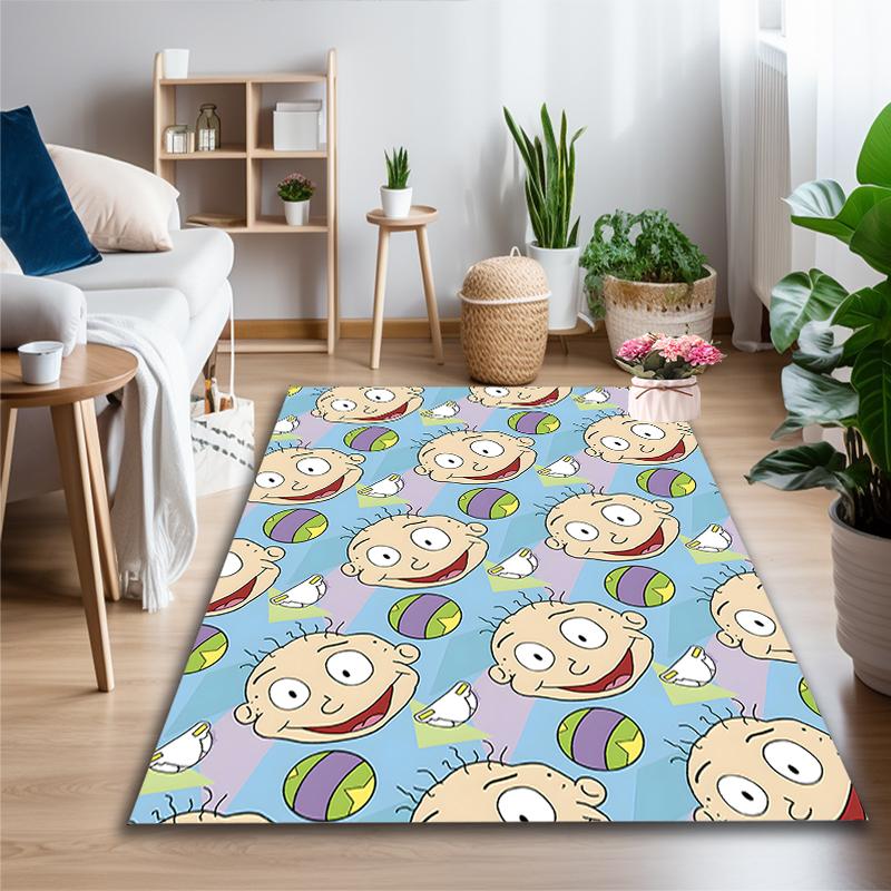 [Color Cartoon Monster Crew Printed Carpet] Non-slip Office Rug, Cozy Area Carprt for Living Room Use, Soft Home Sofa Chair Mat