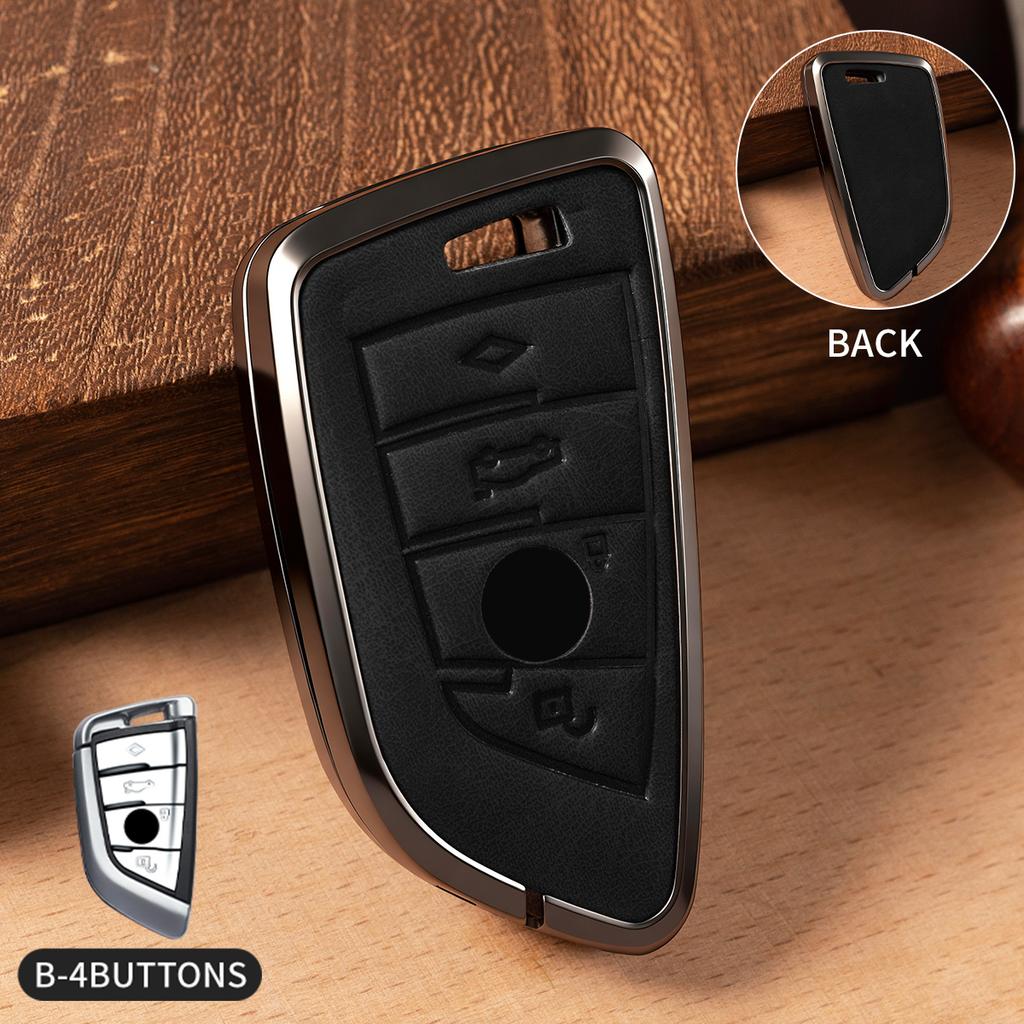 Car Accessories Zinc Alloy Leather Key Case Cover Chain for BMW X1 X3 X4 X5 F15 X6 F16 G30 7 Series G11 F48 F39 520 525 F30 118i