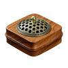 Retro and Antique Wooden Incense Burner with Lid, Round Incense Burner for Buddhist Altars, Incense Holder, Incense Holder for Spiral Incense Sticks
