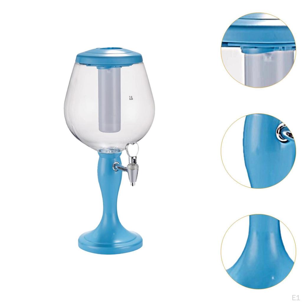 Beer Beverage Dispenser Tower 3L Easy To Clean Integrated Tap with Ice Tube Juice