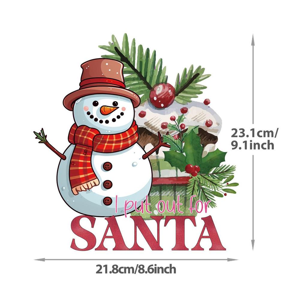 Winter Snow Doll Iron Patches, Christmas Tree Vinyl Stickers, Cars, Clothes, Hooded Sweatshirts, Heat Transfer, Diy T-shirts