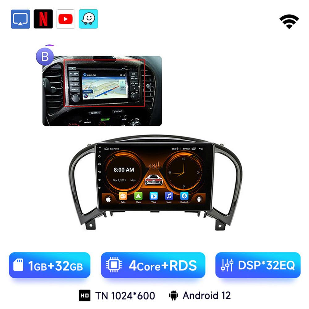 JIUYIN Android 13 Беспроводной CarPlay Android Auto Радио для Nissan Juke YF15 2010 2011 2012-2014 4G Автомобильная Мультимедиа GPS 2din