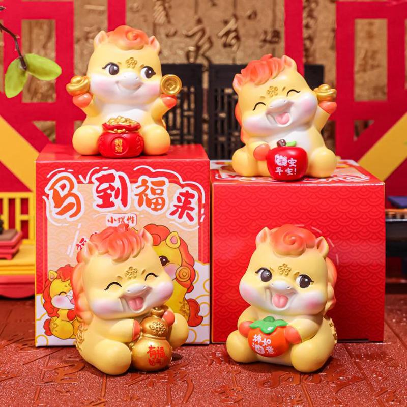 2026 Милая фигурка года Лошади Маскот года Лошади Кукла Зодиакальная Лошадь Сделай сам Настольное украшение Автомобильный орнамент Подарок на год