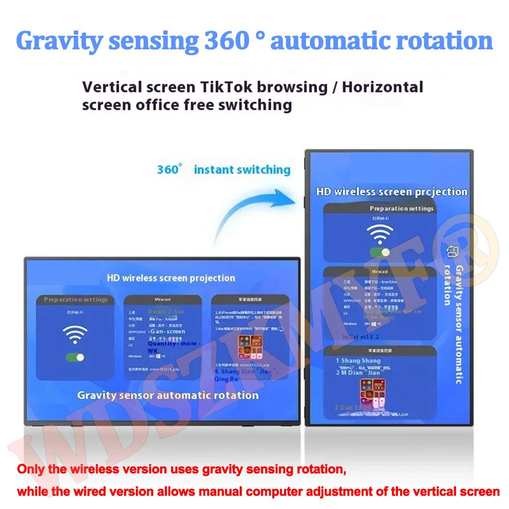 15,6-дюймовый беспроводной портативный монитор 1080P 16:9 Низкий Синий Свет Для Мобильного Телефона ПК Ноутбука Проводной Для XBox PS4 / 5 Switch Расширение
