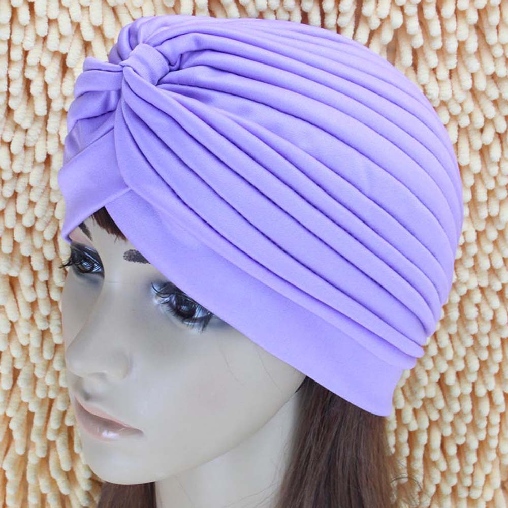 Ramadan Headbands Solid Color Elastic Head Wraps Indian Turban Hats Muslim Cap Headscarf Muslim Hat