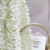 10 To 20PCS Artificial Wisteria Flower Vine Hanging Garden Decor Wedding Archway Privacy Fence Milk White Plant Wisteria Vine