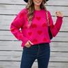 Women's Loose Casual  Fashion Round Neck Heart Sweater Knitted Bottoming Shirt Sweater