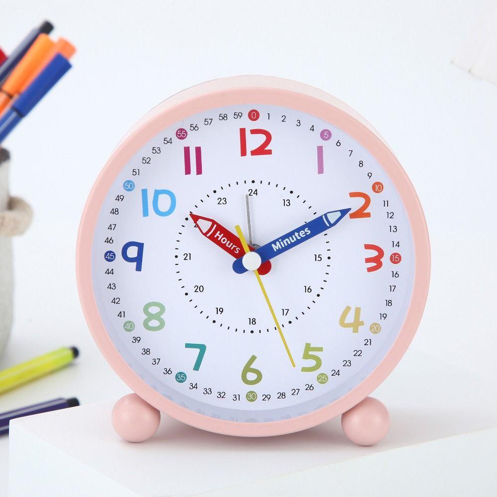 Pencil Design Children's Alarm Clock Battery Operated Time Planning Clock Bedroom Decor