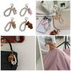 Elegant Bear Keyring Phone Charm Soft Plush Keychain Fashion Decoration Accessory Bag Pendant for Women