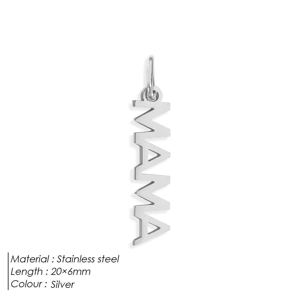 eManco Stainless Steel MAMA LOVE Letter Pendant with Single Loop Charms for DIY Necklace Bracelet Jewelry Making 48 Hour Shippin