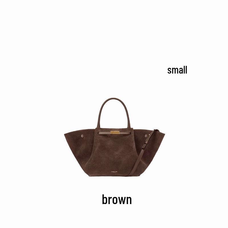 Сумка Demellier из матовой замши с крыльями - Ретро осенне-зимняя ручная сумка и сумка-тоут через плечо