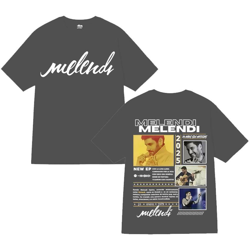 Rapper Melendi Tour 2025 Double Sided Graphics T Shirts Mens Fashion Cotton Tshirt Cozy Oversized Short Sleeve T Shirt Fans Gift