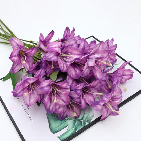 Simulated Flower Fake Lilies Silk Material Home Office Wedding Party Appearance Faux Flower Christmas Decoration