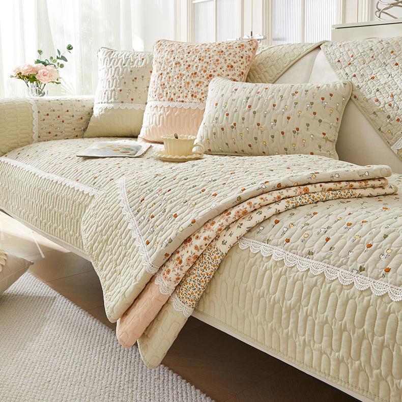 Fabric Pure Cotton Sofa Cushion Pastoral Sofa Cover Four Seasons Universal Sofa Cover Cloth Towel Autumn and Winter