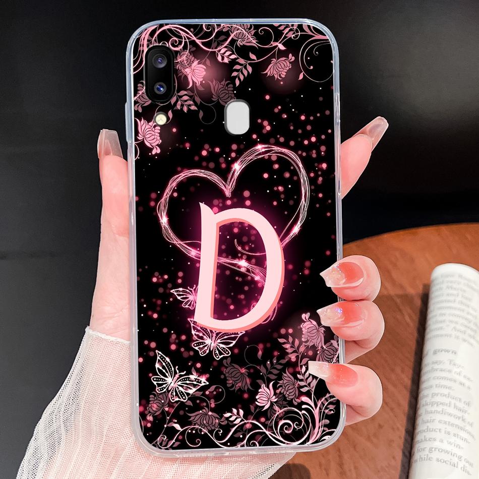 For Samsung Galaxy A20 A20S A21 A30 A30S Phone Case Butterfly Letters Soft TPU Clear Silicone Shell For Galaxy A 20 A 30 Housing