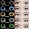 1 пара цветных контактных линз, синие косметические линзы, коричневые натуральные линзы для очков, зеленые модные линзы для очков
