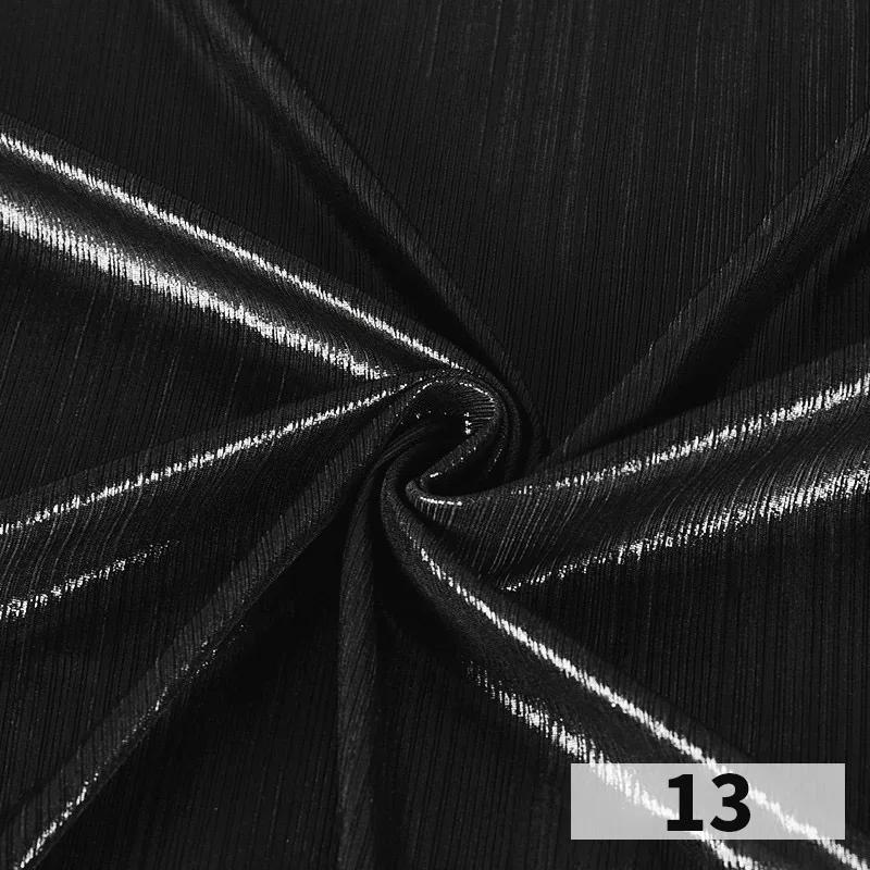 1x1.45 Meter Metallic Gliter Soft Fabric Shiny Gold Silver Fashion High Stretch Bright Silky Cloth for Diy Sewing Dress Fabrics