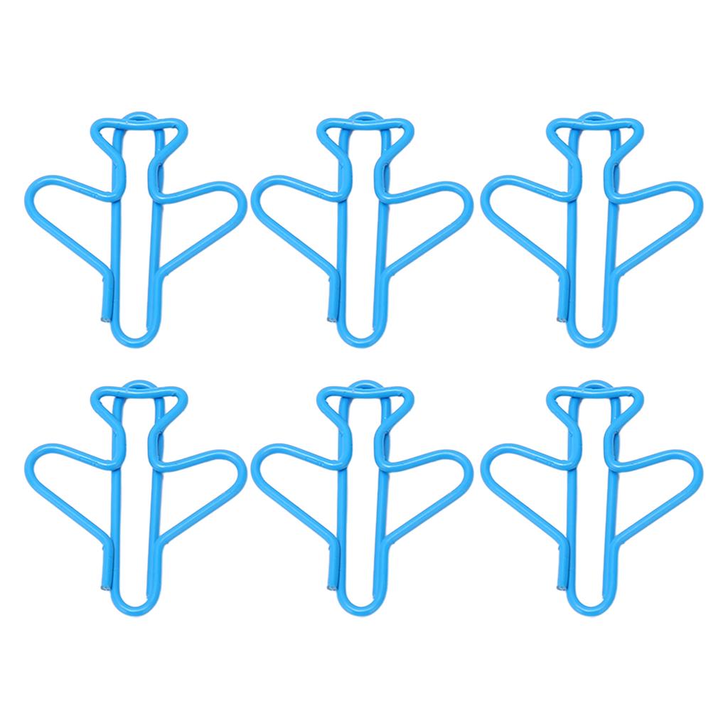 100Pcs Cute Paper Clips Plane Shape Design Covered Wire Bright Color Fancy Paperclips for Scrapbook