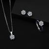 Classic Zircon Jewelry Set: Necklace, Earrings & Ring