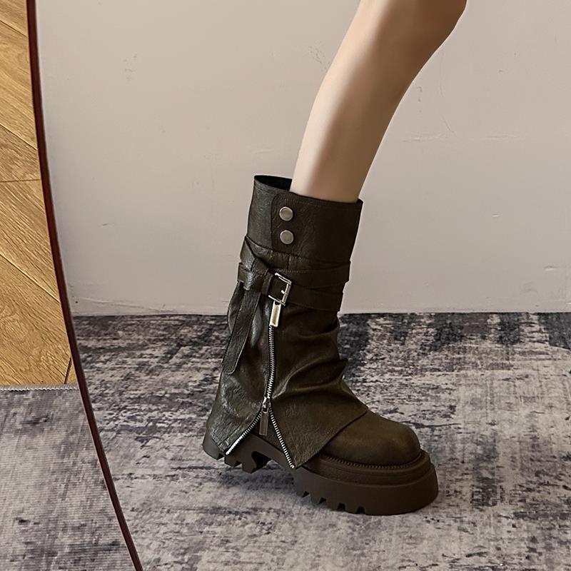 Короткие ботинки, ботинки Martin на толстой подошве в британском стиле, брюки-трубы, укороченные на осень и зиму, новые маленькие ботинки, женская мода и комфорт