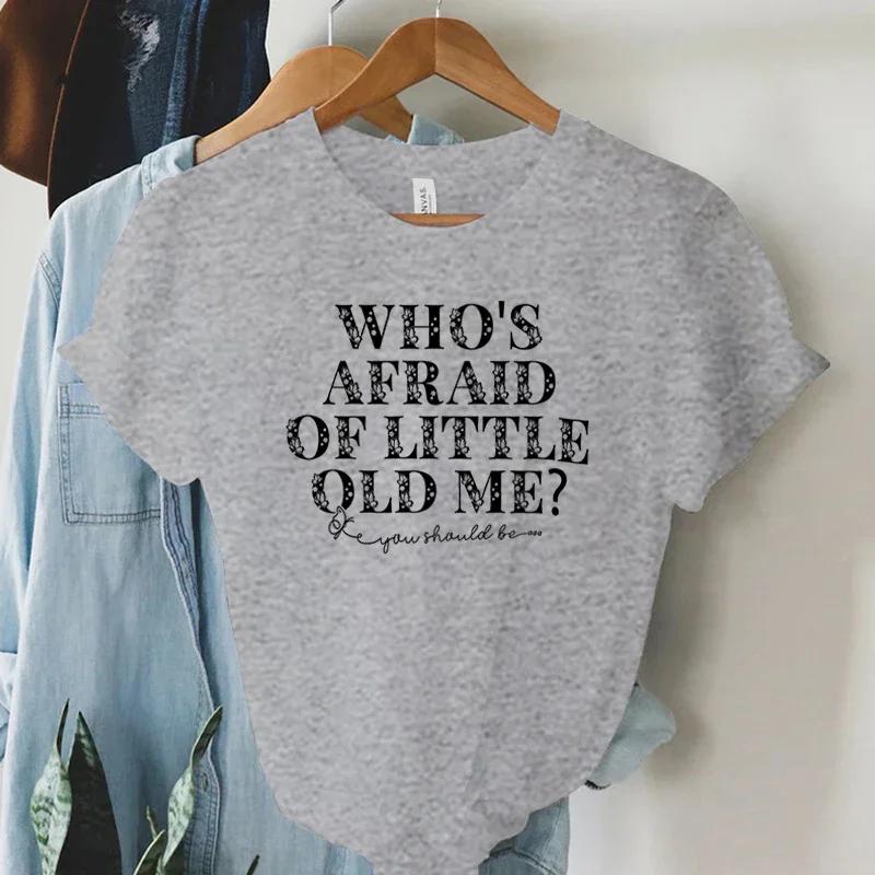 2024 New TTPD Music Album T-Shirts Women's Who's Afraid of Little Old Me Print T Shirt Harajuku O-Neck Short Sleeve Fans Tshirt
