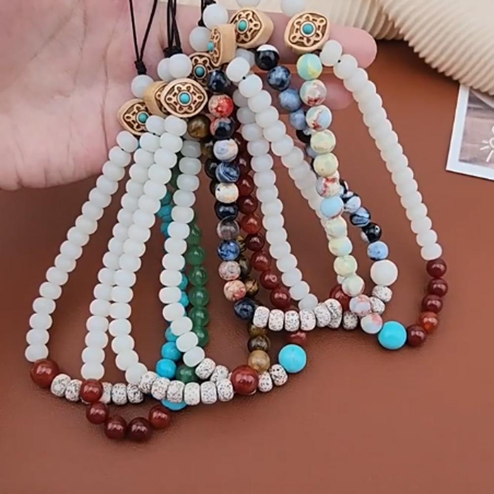 Бодхи бисерная телефонная цепочка в китайском стиле милый ремешок для телефона брелок для мобильного телефона шнурок для девочек и женщин