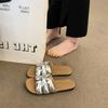 Fashion Beach Sandals Are Versatile and Popular Outside, and Boken Temperament Is Trendy with Flat-bottomed Slippers for Women In the Summer of 2025