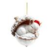 2D Forest Animal Acorn Ornaments Cozy Forest Animal In Snow Frosted Pine Cone Ornaments Woodland Creature Acrylic Hanging Ornament for Animals Lover