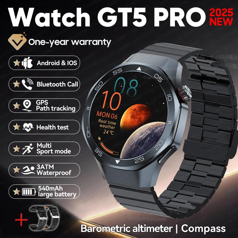 Новые Уличные Спортивные Умные Часы DT5 с GPS-позиционированием, Компас, Водонепроницаемость 3ATM, HD AMOLED Экран, Bluetooth-звонки, Умные Часы для Мужчин